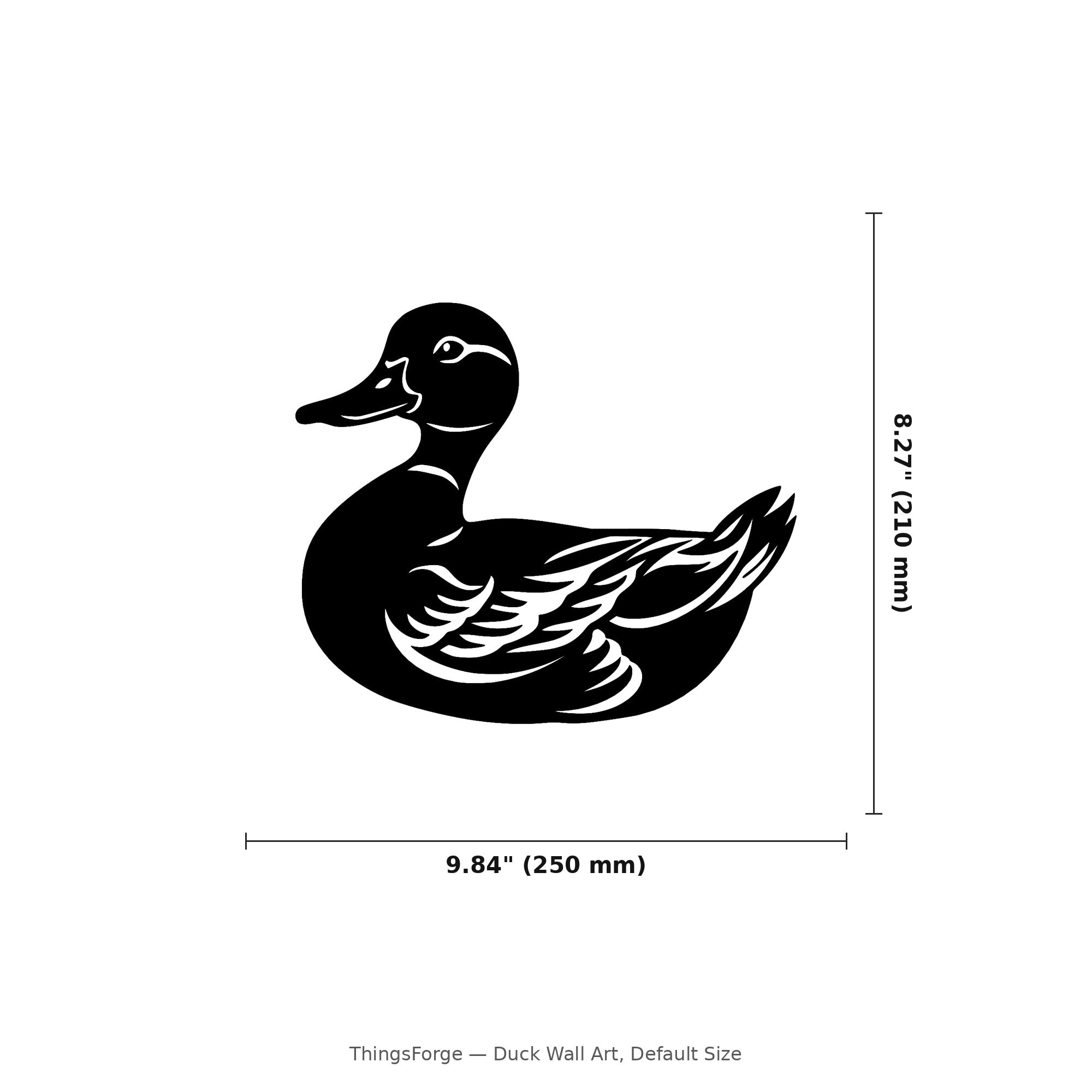 Duck Wall Art — Modern Line Art Mallard Duck Silhouette