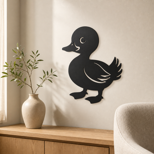 Duckling Wall Art — Baby Duck Silhouette | Nursery & Farmhouse Decor