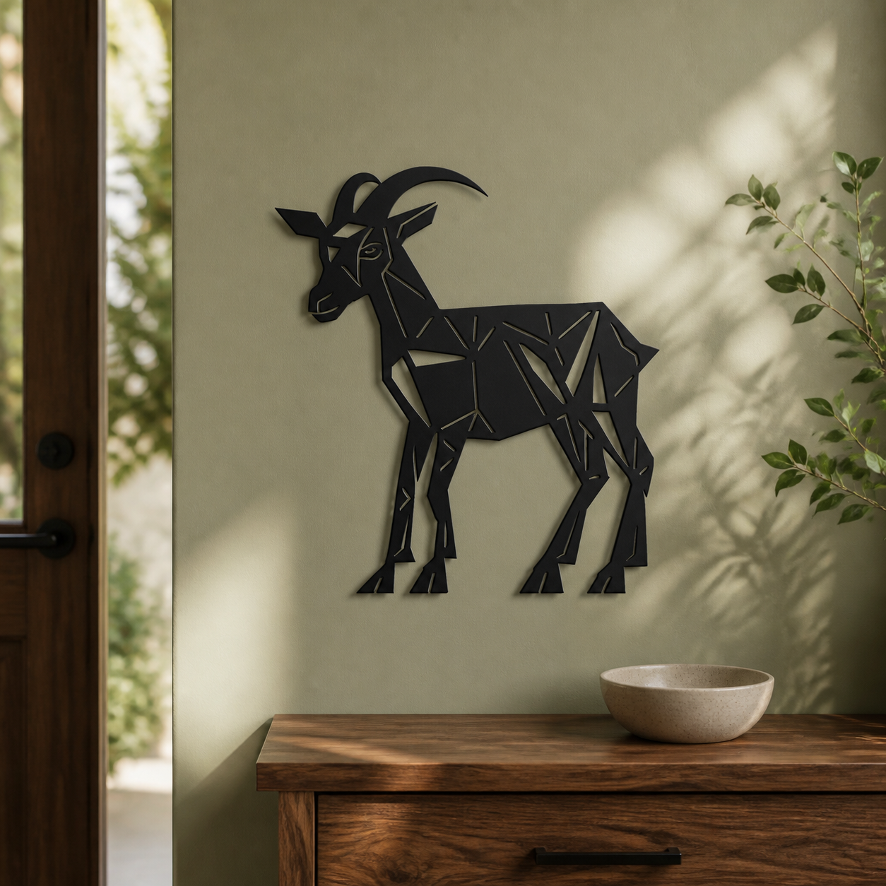Goat Wall Art — Low Poly Standing Goat | 2 Sizes