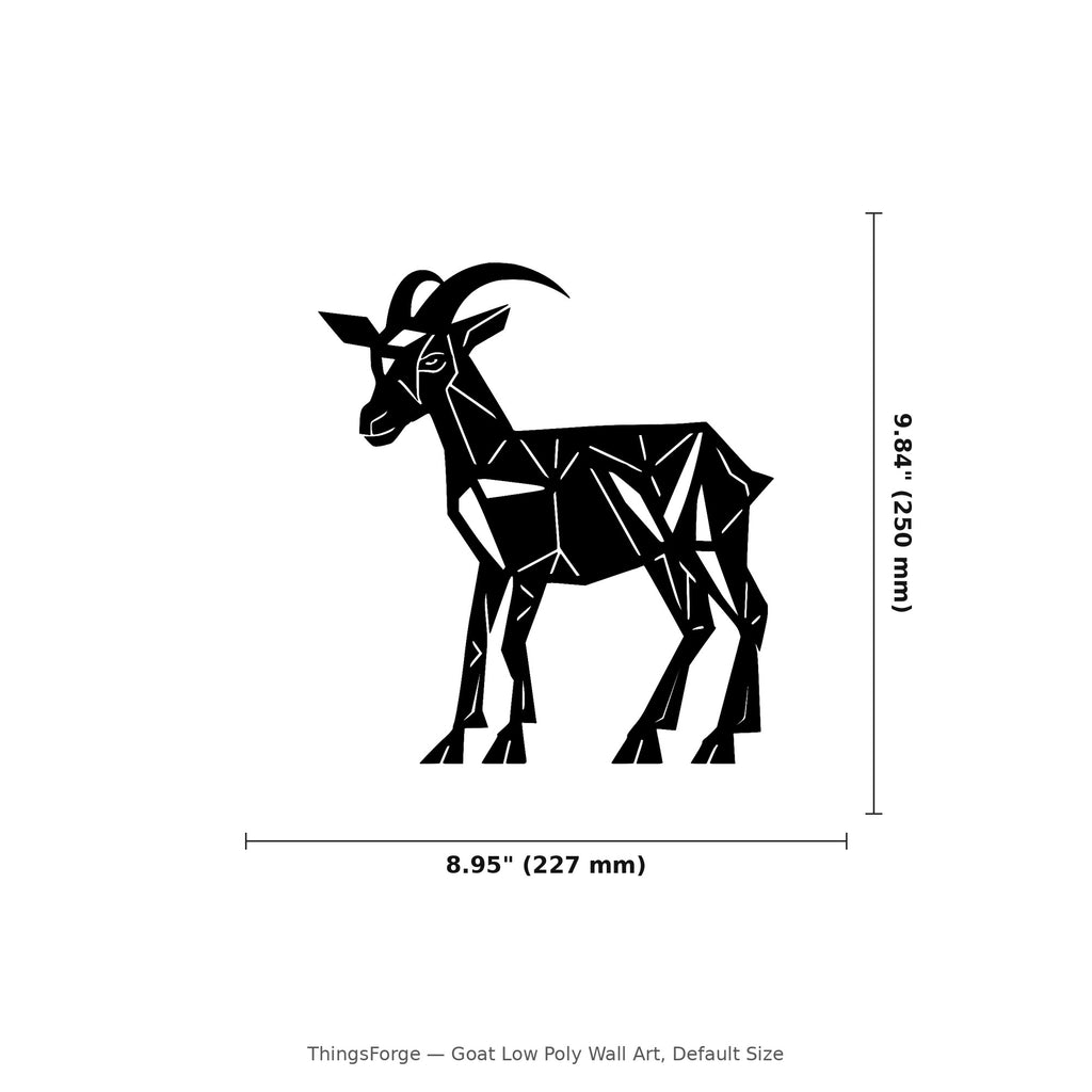 Goat Wall Art — Low Poly Standing Goat | 2 Sizes