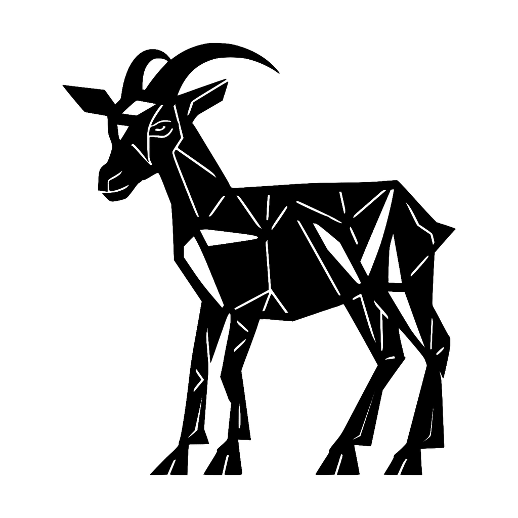 Goat Wall Art — Low Poly Standing Goat | 2 Sizes