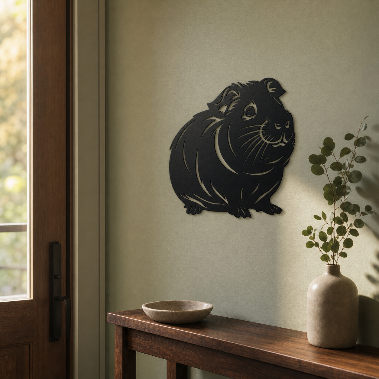 Guinea Pig Wall Art — Sitting Guinea Pig Silhouette | 2 Sizes