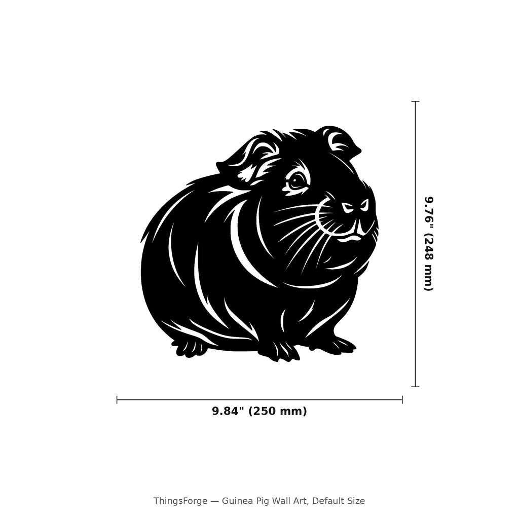 Guinea Pig Wall Art — Sitting Guinea Pig Silhouette | 2 Sizes
