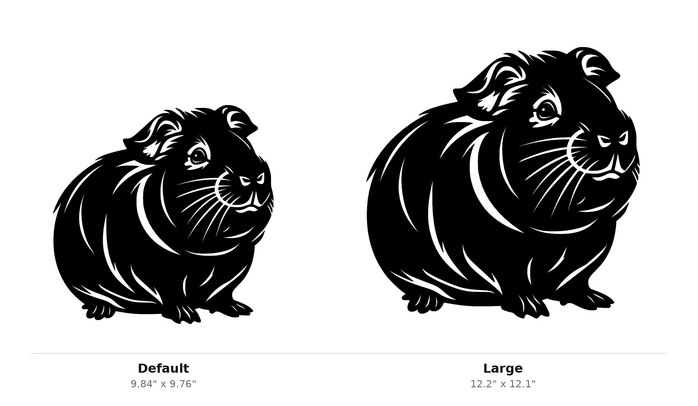 Guinea Pig Wall Art — Sitting Guinea Pig Silhouette | 2 Sizes