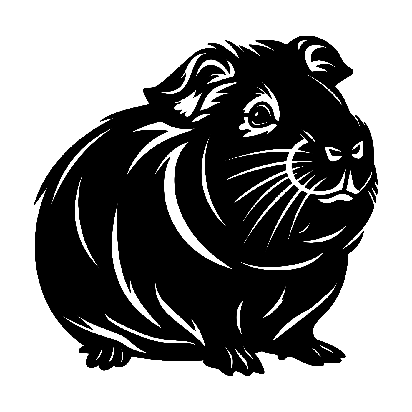 Guinea Pig Wall Art — Sitting Guinea Pig Silhouette | 2 Sizes