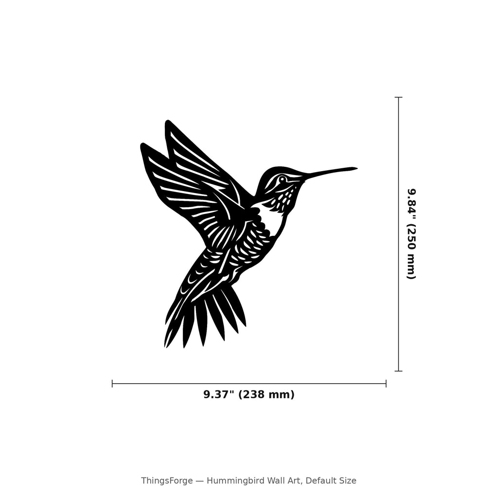Hummingbird Wall Art — Hovering Hummingbird Silhouette | 2 Sizes