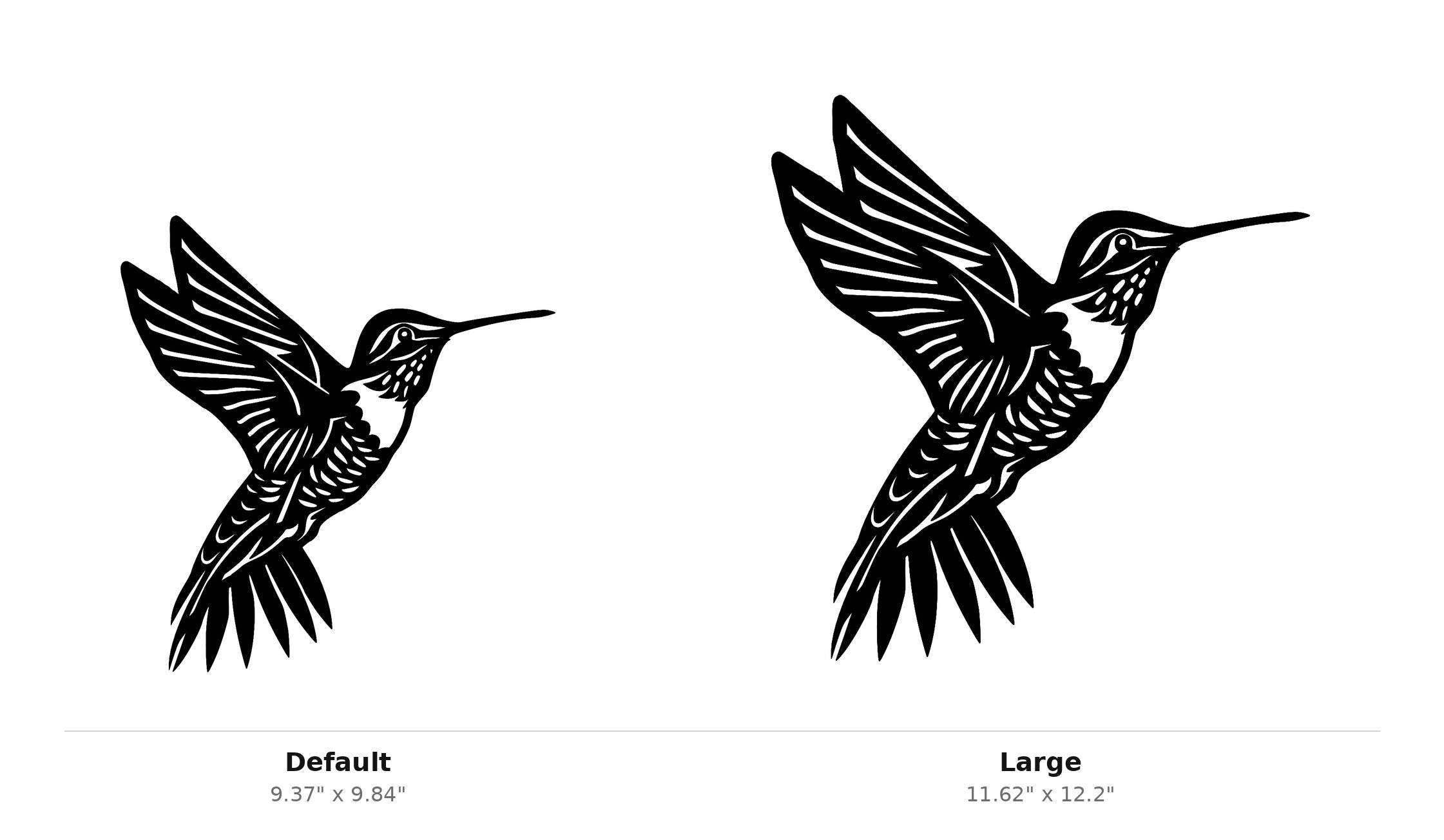 Hummingbird Wall Art — Hovering Hummingbird Silhouette | 2 Sizes