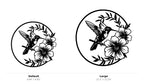 Hummingbird with Flowers Wall Art — Hummingbird & Blossoms Scene | 2 Sizes