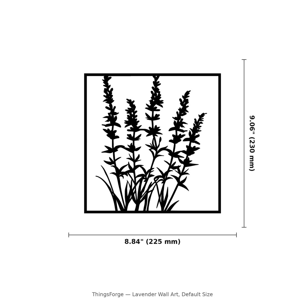 Lavender Wall Art — Lavender Sprig Botanical Silhouette | 2 Sizes