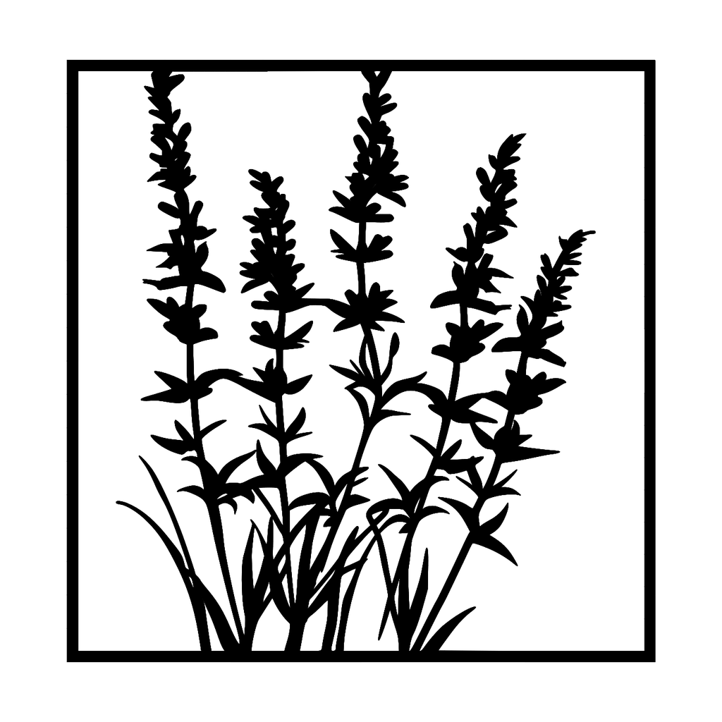 Lavender Wall Art — Lavender Sprig Botanical Silhouette | 2 Sizes