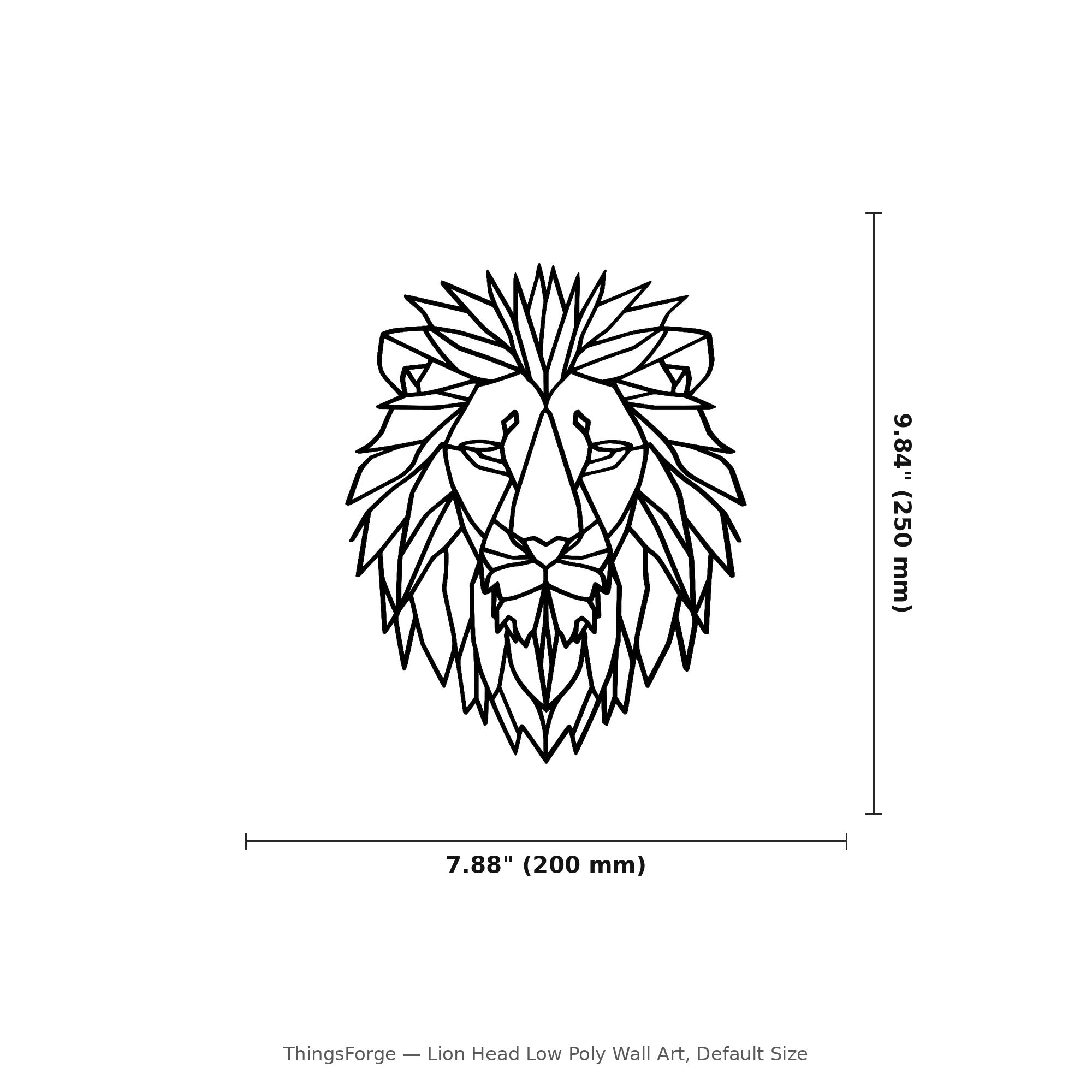 Lion Head Wall Art — Low Poly Lion Head | 2 Sizes
