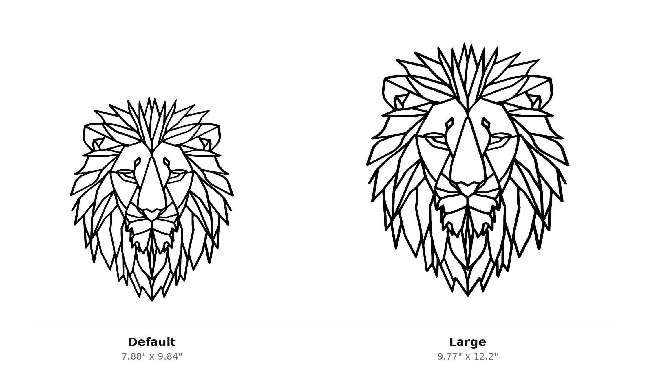 Lion Head Wall Art — Low Poly Lion Head | 2 Sizes