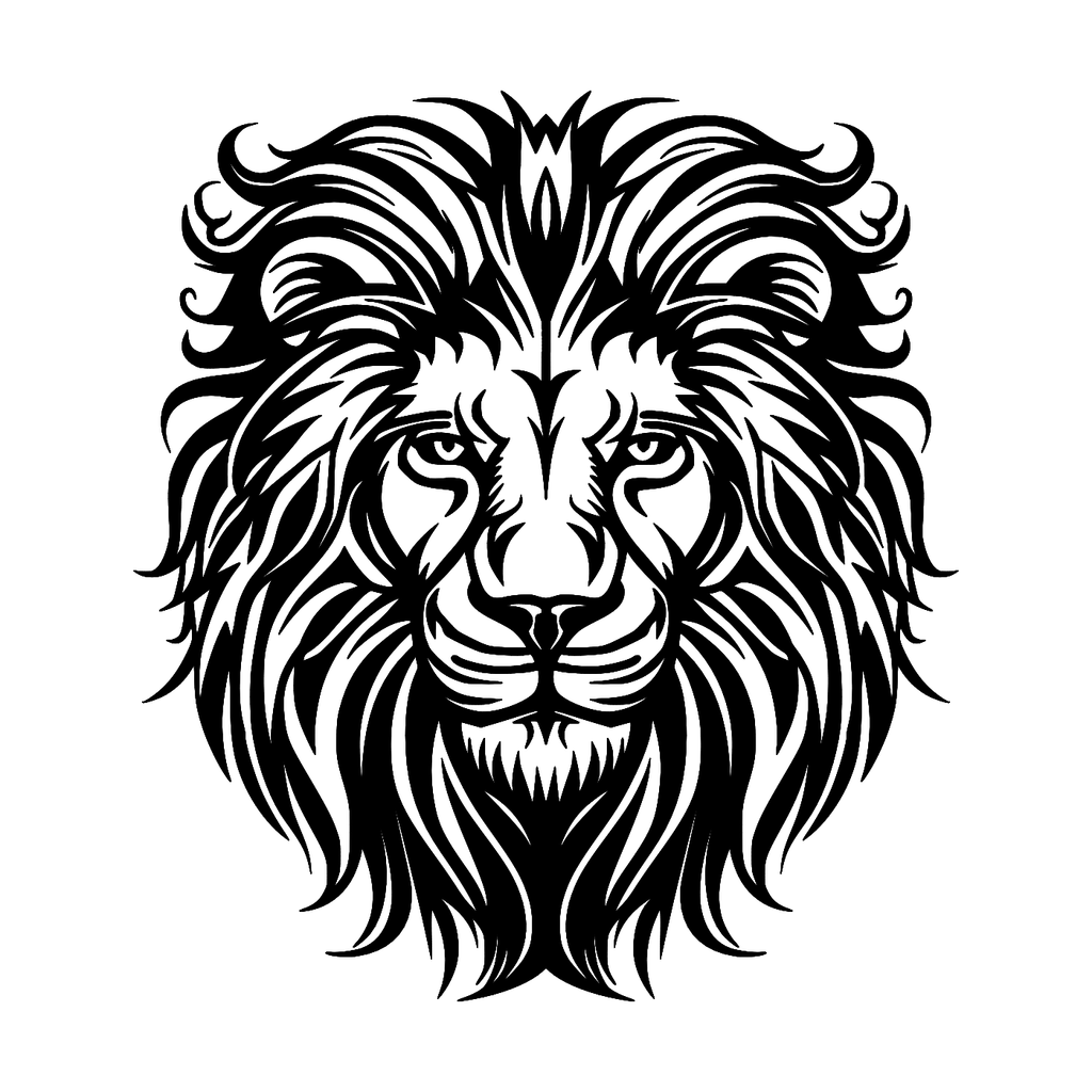 Lion Head Wall Art — Detailed Lion Head Silhouette | 2 Sizes