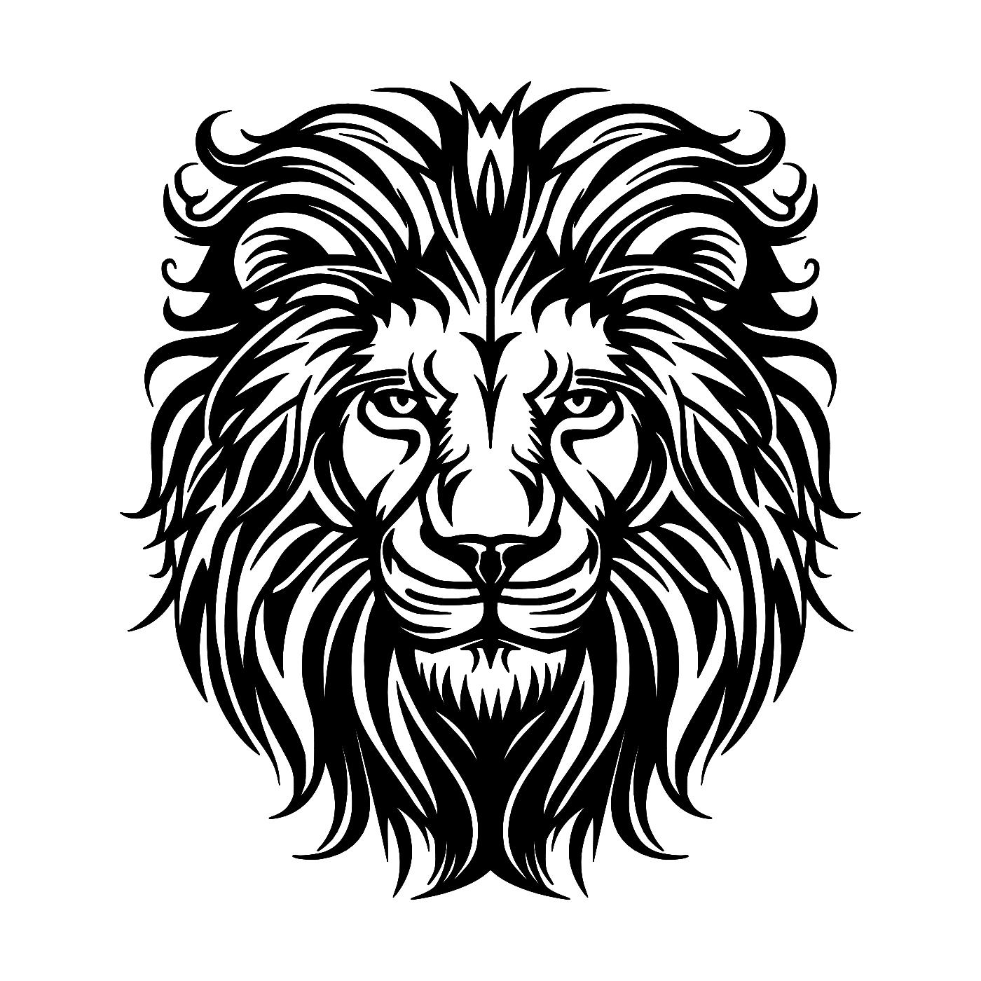 Lion Head Wall Art — Detailed Lion Head Silhouette | 2 Sizes
