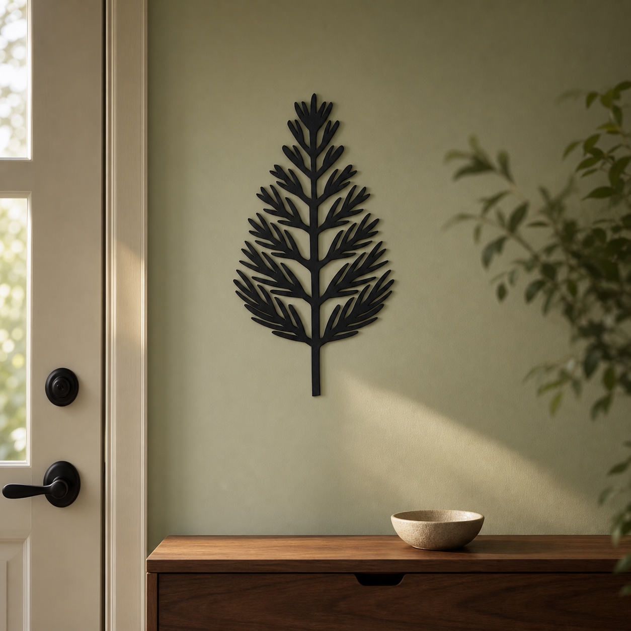 Modern Christmas Tree Wall Art — Geometric Tree Silhouette | 2 Sizes