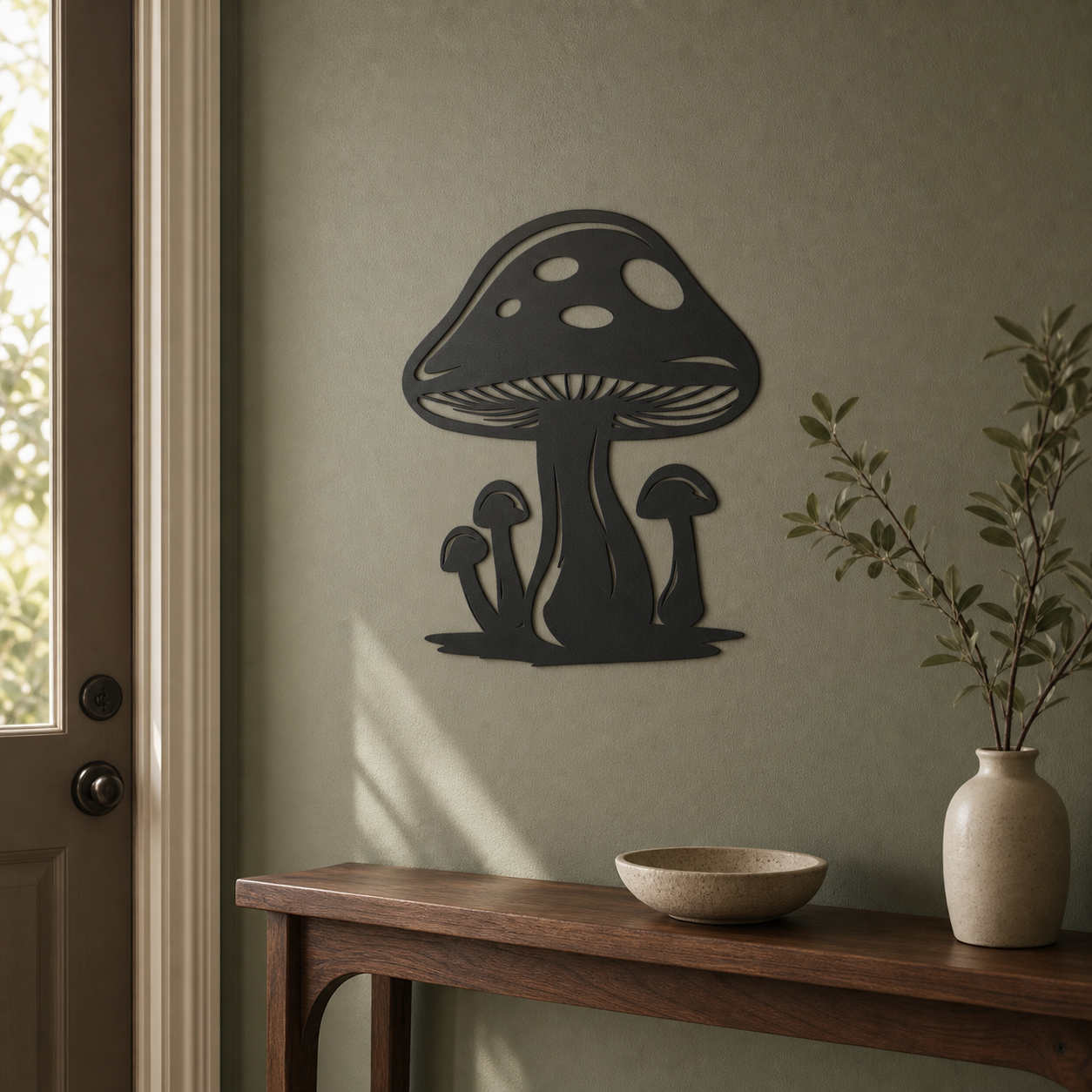 Mushrooms Wall Art — Toadstool Cluster Silhouette | 2 Sizes