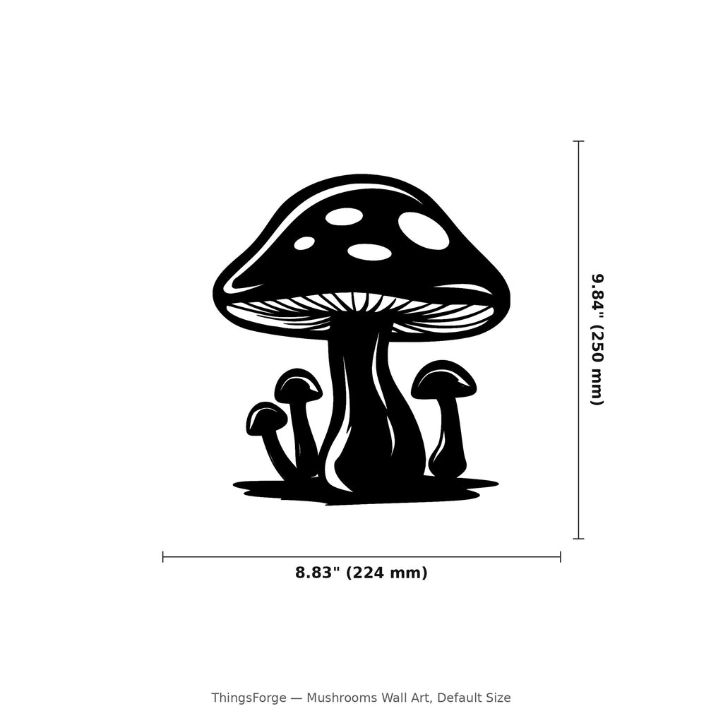 Mushrooms Wall Art — Toadstool Cluster Silhouette | 2 Sizes