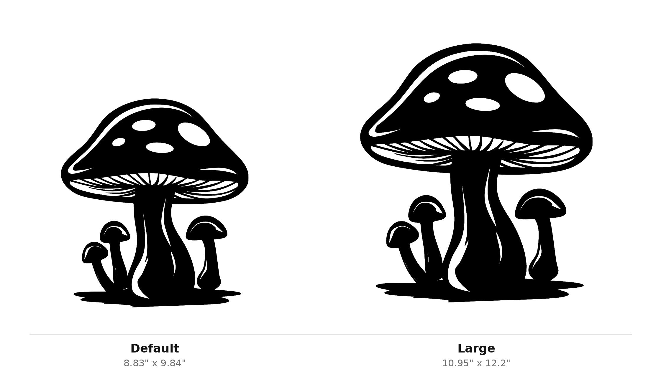 Mushrooms Wall Art — Toadstool Cluster Silhouette | 2 Sizes