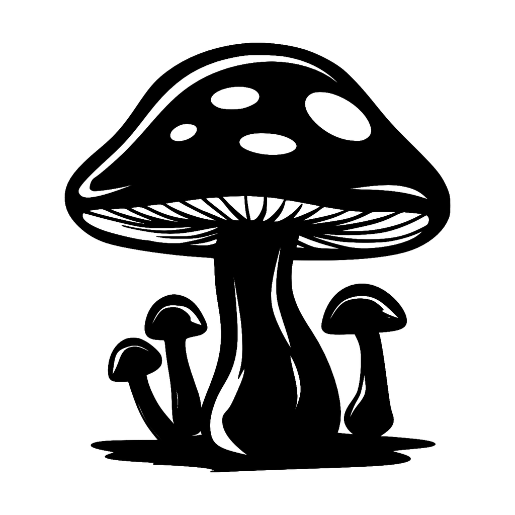 Mushrooms Wall Art — Toadstool Cluster Silhouette | 2 Sizes