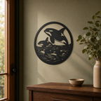 Orcas Wall Art — Circle Frame Orca Pod | 2 Sizes