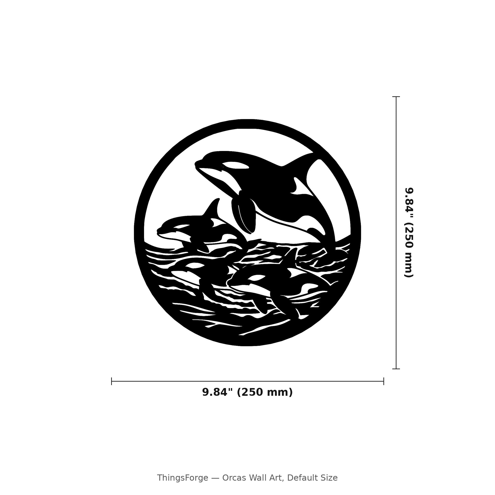 Orcas Wall Art — Circle Frame Orca Pod | 2 Sizes