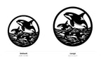 Orcas Wall Art — Circle Frame Orca Pod | 2 Sizes