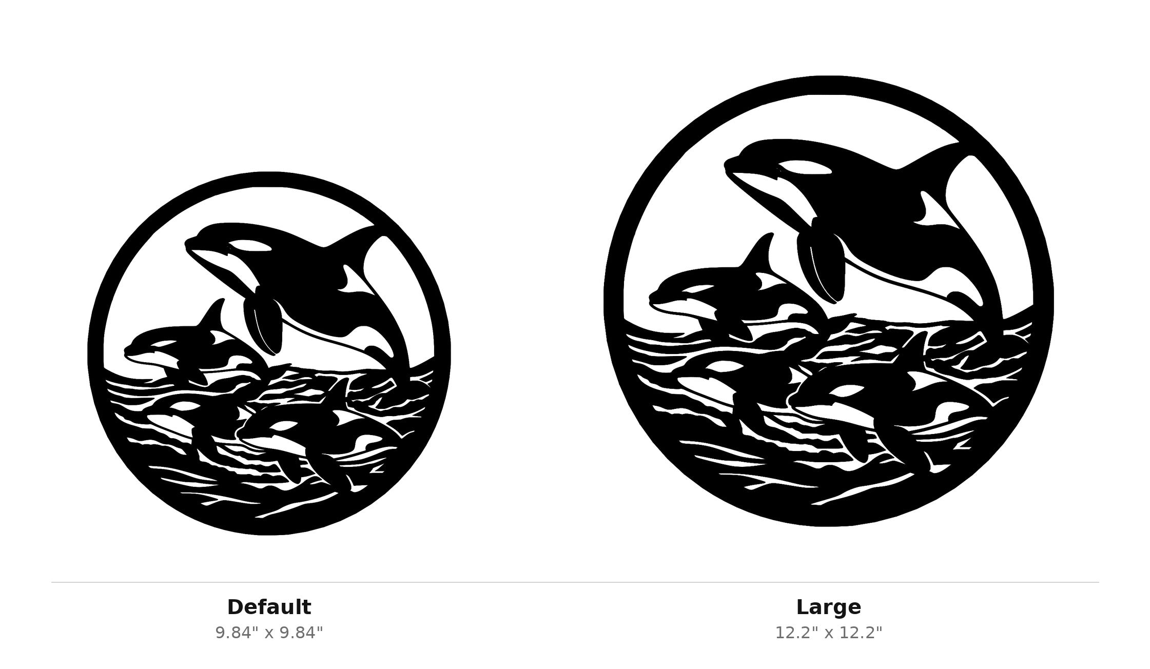 Orcas Wall Art — Circle Frame Orca Pod | 2 Sizes