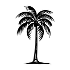 Palm Tree Wall Art — Surfboard Shaped Beach Scene | 2 Sizes