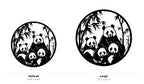 Pandas Wall Art — Circle Frame Panda Family | 2 Sizes
