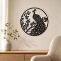 Peacock Wall Art — Fanned Tail Silhouette | 2 Sizes