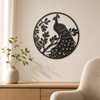 Peacock Wall Art — Fanned Tail Silhouette | 2 Sizes