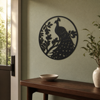 Peacock Wall Art — Fanned Tail Silhouette | 2 Sizes