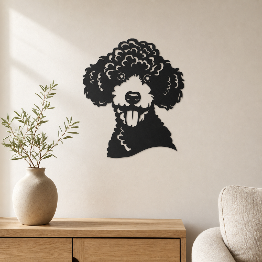 Poodle Wall Art — Curly Coat Silhouette | 2 Sizes