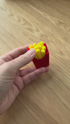 French Fries Fidget Toy Clicker, Fast Food Fidget, Funny Stocking Stuffer, Handmade Sensory Toy Gift for Kids & Adults