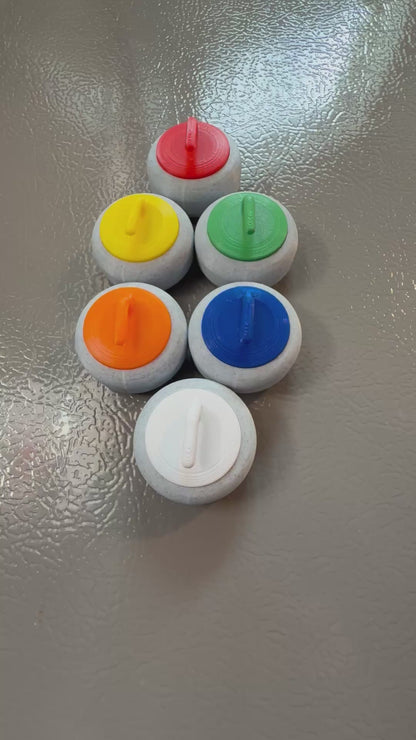 Curling Stone Magnets — Handcrafted Fridge Magnets | Set of 6