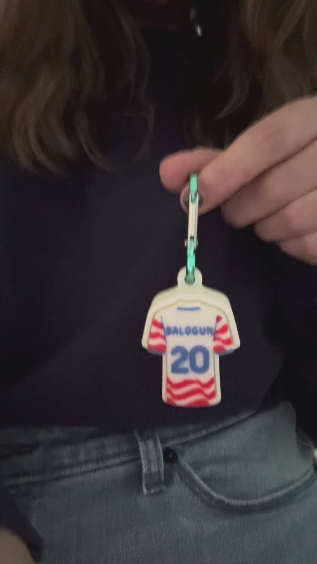 Soccer Jersey Fidget Clicker — Custom Name & Number | Mechanical Switch Keychain