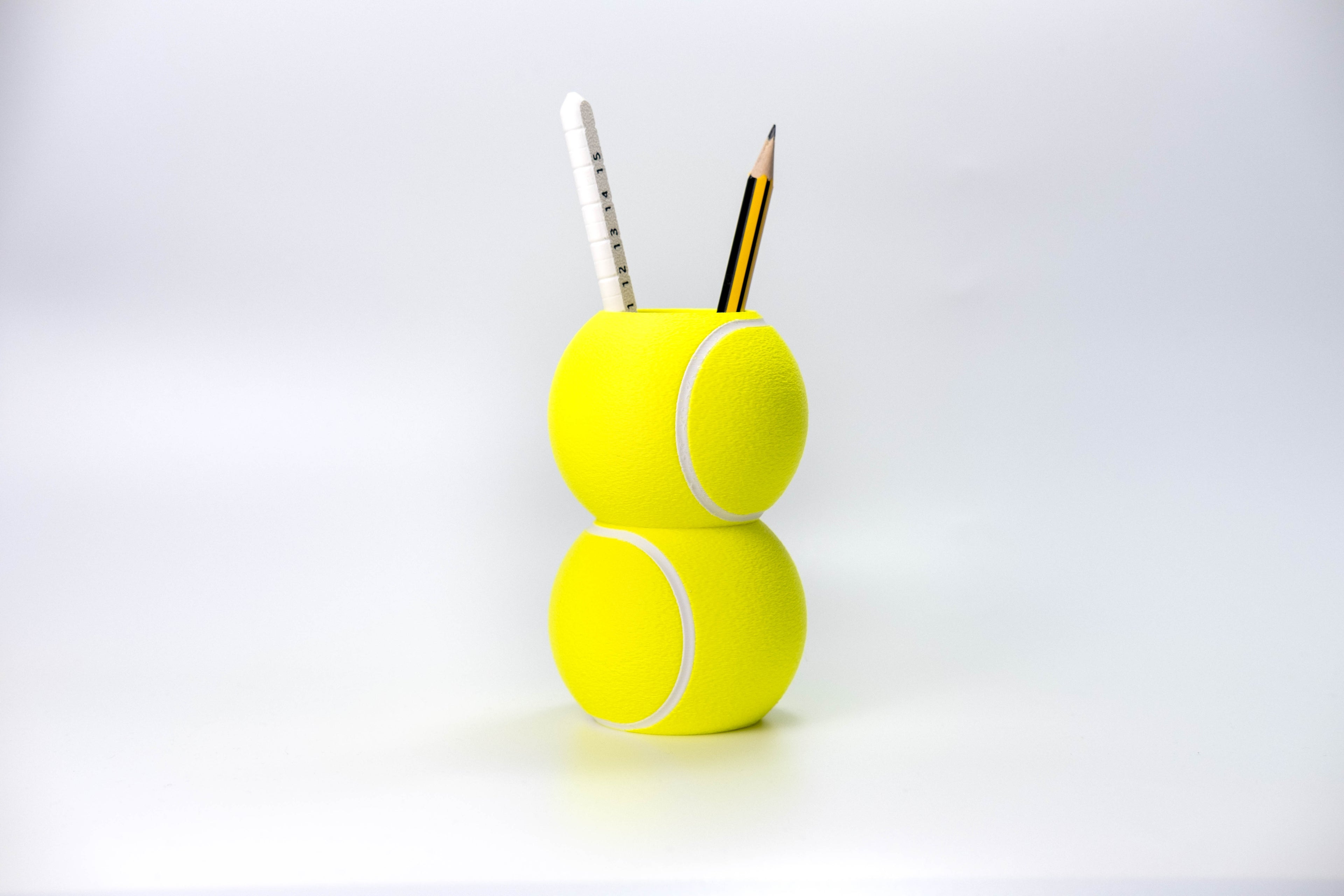 Tennis Ball Pen Holder — Stacked Tennis Ball Desk Organizer | Handmade