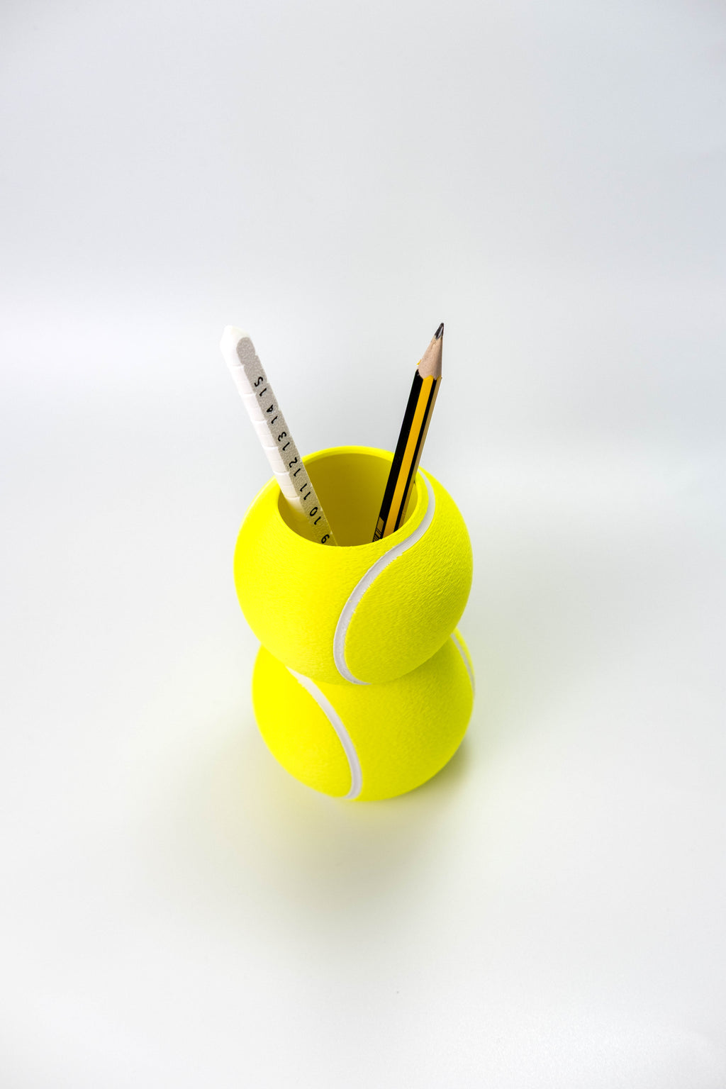 Tennis Ball Pen Holder — Stacked Tennis Ball Desk Organizer | Handmade