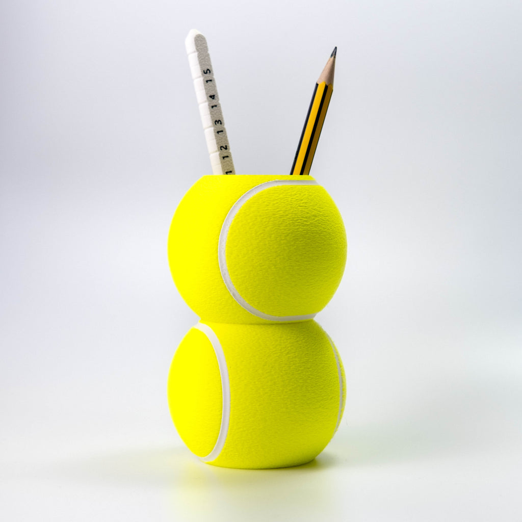 Tennis Ball Pen Holder — Stacked Tennis Ball Desk Organizer | Handmade