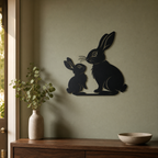Rabbits Wall Art — Bunny Pair Silhouette | 2 Sizes