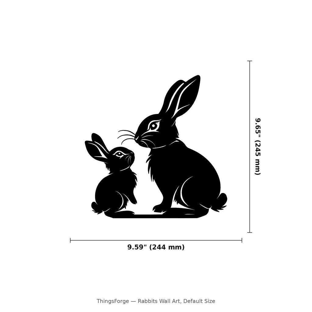 Rabbits Wall Art — Bunny Pair Silhouette | 2 Sizes