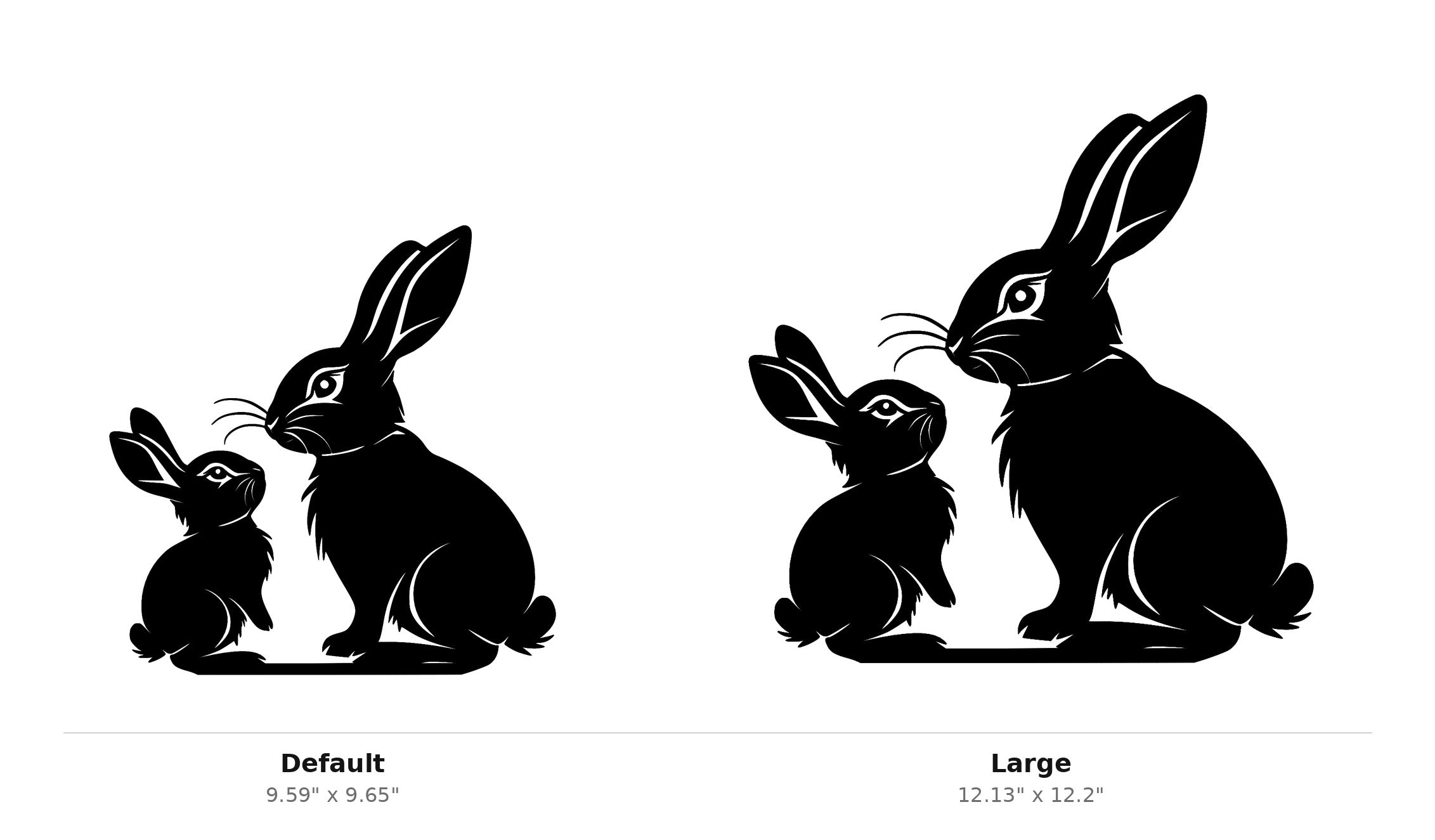 Rabbits Wall Art — Bunny Pair Silhouette | 2 Sizes