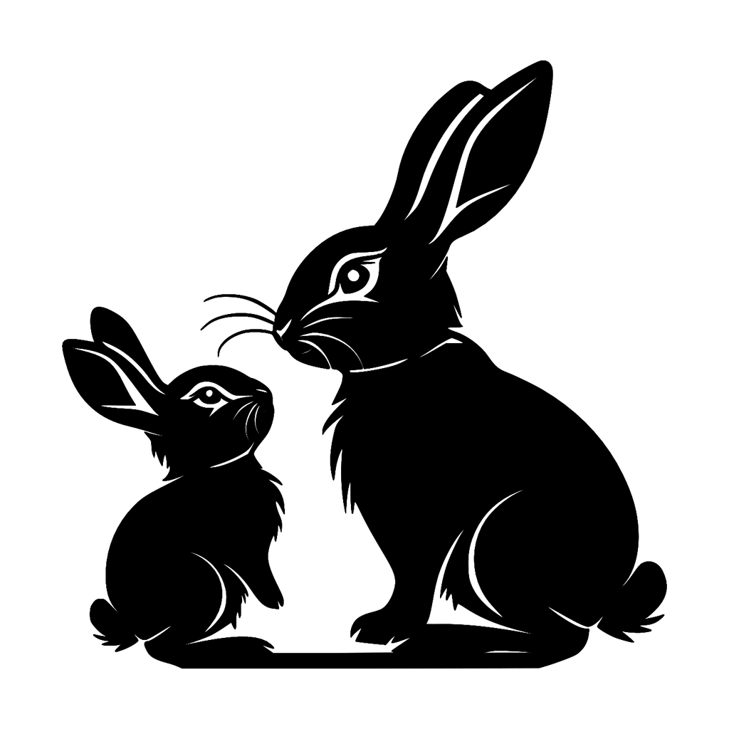 Rabbits Wall Art — Bunny Pair Silhouette | 2 Sizes