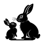 Rabbits Wall Art — Bunny Pair Silhouette | 2 Sizes