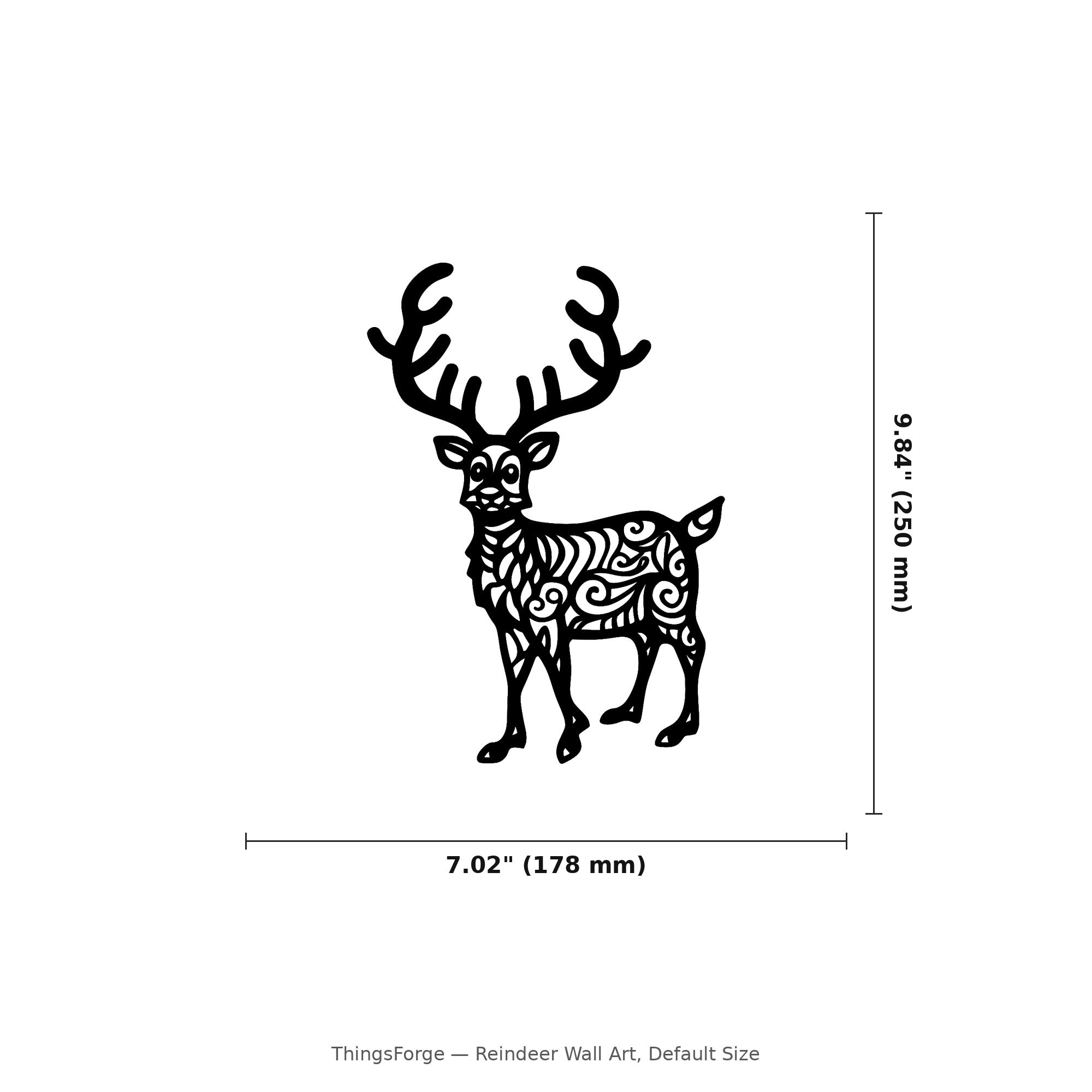 Reindeer Wall Art — Antlered Silhouette | 2 Sizes
