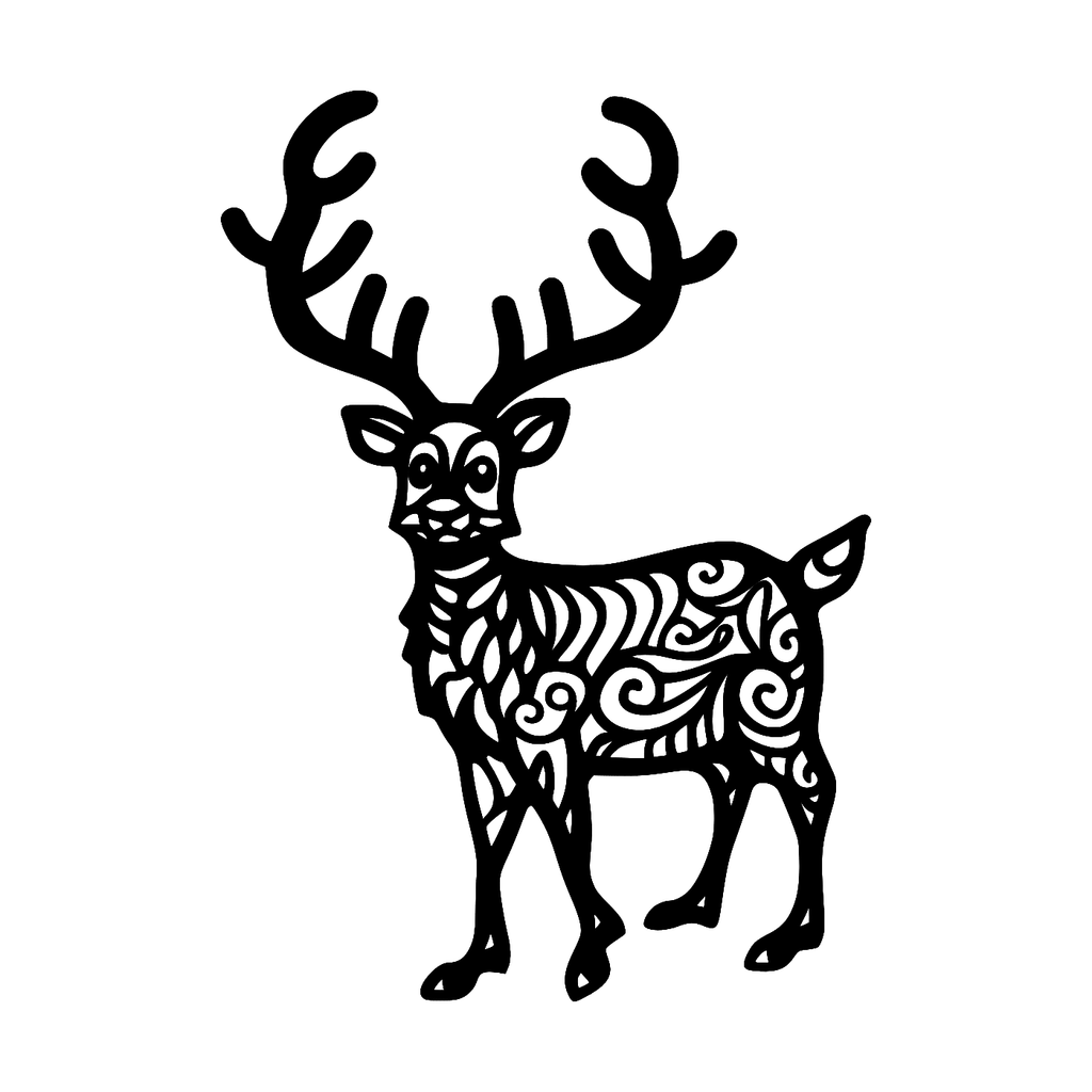 Reindeer Wall Art — Antlered Silhouette | 2 Sizes