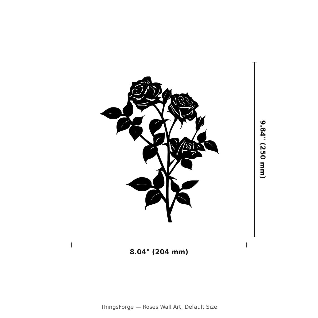 Roses Wall Art — Layered Bloom Silhouette | 2 Sizes