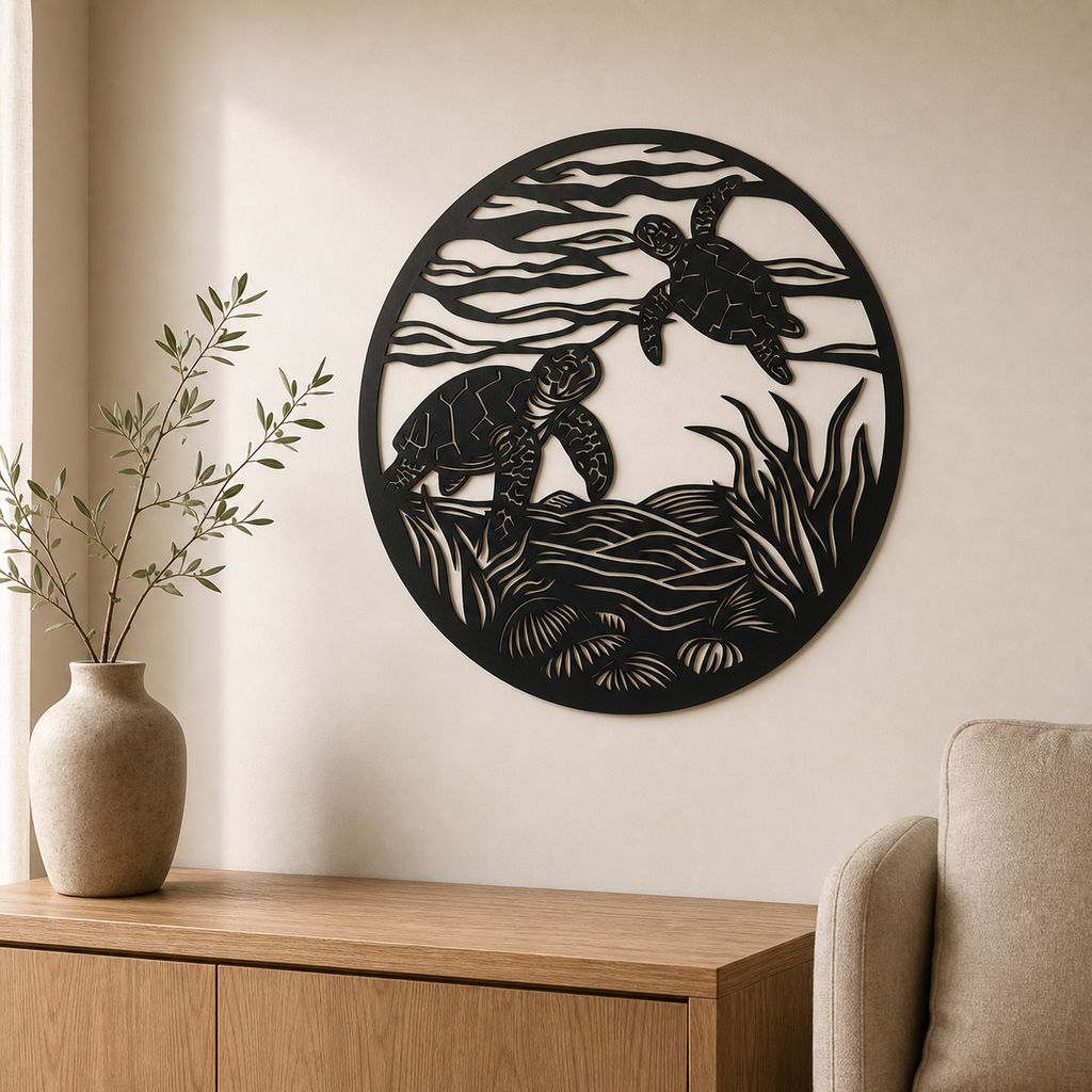 Sea Turtles Wall Art — Pair Silhouette | 2 Sizes