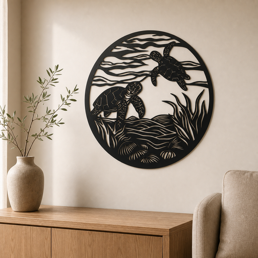 Sea Turtles Wall Art — Pair Silhouette | 2 Sizes