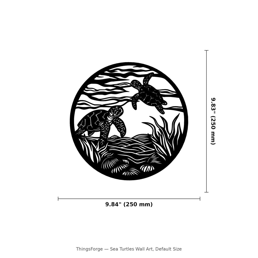 Sea Turtles Wall Art — Pair Silhouette | 2 Sizes